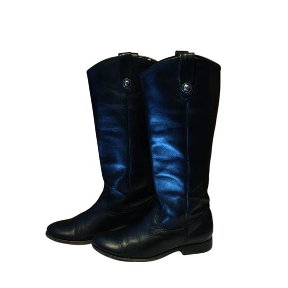 Frye Boots Melissa Lug Button Tall Wide Calf Women's Size 6.5 Black Leather - Picture 9 of 12